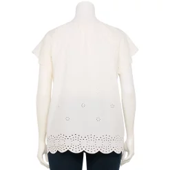 Plus Size LC Lauren Conrad Scoopneck Flutter Short Sleeve Top -Hot Sale Adult Shop 5582976 ALT