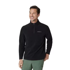 Men's Eddie Bauer Venture Fleece Quarter Zip Pullover -Hot Sale Adult Shop 5583104 Black