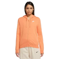 Women's Nike Sportswear Club Fleece Full-Zip Hoodie -Hot Sale Adult Shop 5583236 Orange Heather