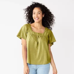 Women's Sonoma Goods For Life® Flutter Shoulder Top -Hot Sale Adult Shop 5583549 Olive