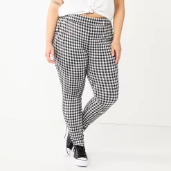 Juniors' Plus Size SO® High-Rise Ponte Leggings -Hot Sale Adult Shop 5583886 Gingham
