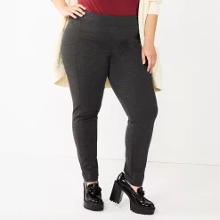 Juniors' Plus Size SO® High-Rise Ponte Leggings -Hot Sale Adult Shop 5583886 Grey Side Pocket