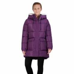 Juniors' madden girl Long Puffer Coat -Hot Sale Adult Shop 5584563 Blackberry Wine