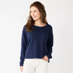 Women's Sonoma Goods For Life® Long Sleeve Pocket Tee -Hot Sale Adult Shop 5585375 Navy