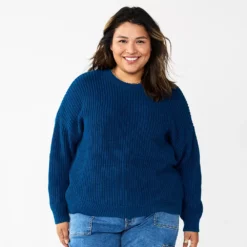 Plus Size Sonoma Goods For Life® Drop Shoulder Sweater -Hot Sale Adult Shop 5585467 Blue