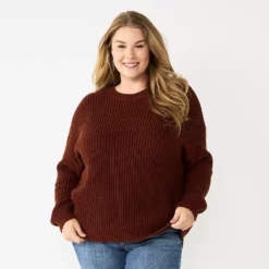 Plus Size Sonoma Goods For Life® Drop Shoulder Sweater -Hot Sale Adult Shop 5585467 Brown