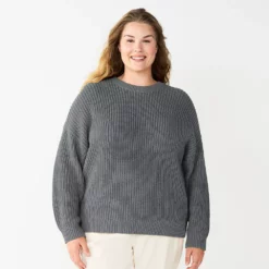 Plus Size Sonoma Goods For Life® Drop Shoulder Sweater -Hot Sale Adult Shop 5585467 Gray