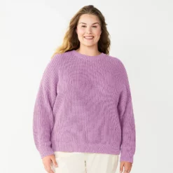 Plus Size Sonoma Goods For Life® Drop Shoulder Sweater -Hot Sale Adult Shop 5585467 Lavender