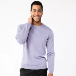 Men's Apt. 9® Merino Wool Blend Sweater -Hot Sale Adult Shop 5586557 Blueberry Chalkheather