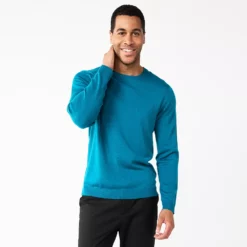 Men's Apt. 9® Merino Wool Blend Sweater -Hot Sale Adult Shop 5586557 Montego Teal