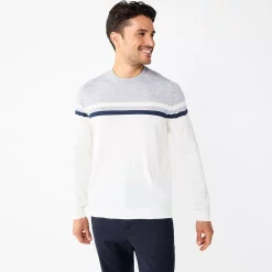 Men's Apt. 9® Colorblock Merino Blend 4-Tone Sweater -Hot Sale Adult Shop 5586573 White 4 Color Stripe