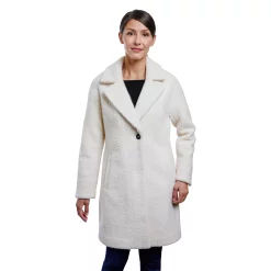 Petite London Fog Sherpa Peacoat