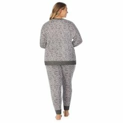 Plus Size Cuddl Duds® Kangaroo Pocket Pajama Top and Banded Bottom Pajama Pants Sleep Set -Hot Sale Adult Shop 5590152 ALT