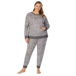 Plus Size Cuddl Duds® Kangaroo Pocket Pajama Top and Banded Bottom Pajama Pants Sleep Set -Hot Sale Adult Shop 5590152 ALT4