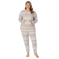 Plus Size Cuddl Duds® Kangaroo Pocket Pajama Top and Banded Bottom Pajama Pants Sleep Set