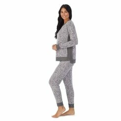 Petite Cuddl Duds® Kangaroo Pocket Pajama Top and Banded Bottom Pajama Pants Sleep Set -Hot Sale Adult Shop 5590153 ALT2
