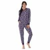 Women's Cuddl Duds 3-pc. Knit Long Sleeve Pajama Top, Banded Bottom Pajama Pants & Scrunchie Set