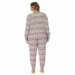 Plus Size Cuddl Duds 3-pc. Knit Long Sleeve Pajama Top, Banded Bottom Pajama Pants & Scrunchie Set -Hot Sale Adult Shop 5591783 ALT