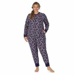 Plus Size Cuddl Duds 3-pc. Knit Long Sleeve Pajama Top, Banded Bottom Pajama Pants & Scrunchie Set -Hot Sale Adult Shop 5591783 Navy Winter Trees