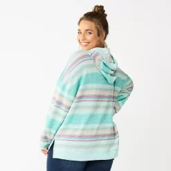 Juniors' Plus Size SO® Lace-Up Drawstring Hoodie -Hot Sale Adult Shop 5591833 ALT