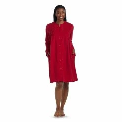Women's Miss Elaine Essentials Brushed Back Terry Short Snap Robe