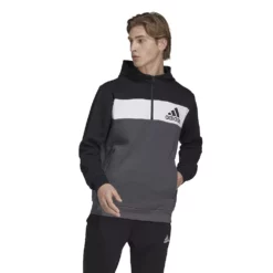 Men's adidas Quarter-Zip Hooded Track Top -Hot Sale Adult Shop 5593299 Black