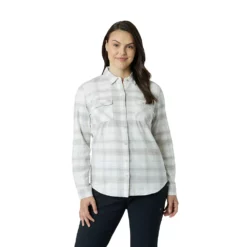 Women's Eddie Bauer Everyday Flex Flannel Shirt -Hot Sale Adult Shop 5593411 Neutral Plaid