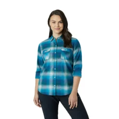 Women's Eddie Bauer Everyday Flex Flannel Shirt -Hot Sale Adult Shop 5593411 Turquoise Blue Plaid