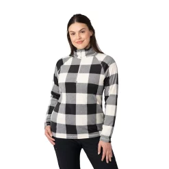 Women's Eddie Bauer Venture 1/4-Zip Fleece Sweatshirt -Hot Sale Adult Shop 5593433 White Blk Buff Check