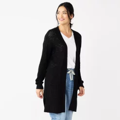 Women's Sonoma Goods For Life® Favorite Long Sleeve Cardigan -Hot Sale Adult Shop 5597617 Black