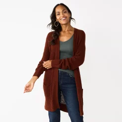 Women's Sonoma Goods For Life® Favorite Long Sleeve Cardigan -Hot Sale Adult Shop 5597617 Brown