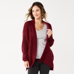 Women's Sonoma Goods For Life® Plush Cardigan -Hot Sale Adult Shop 5597627 Berry Shine