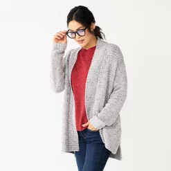 Women's Sonoma Goods For Life® Plush Cardigan -Hot Sale Adult Shop 5597627 Silver Gray Shine