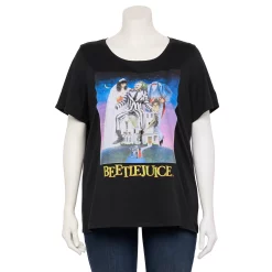 Plus Size Beetlejuice Halloween Graphic Tee