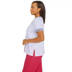 Petite Alfred Dunner Medallion Center Embroidery Top -Hot Sale Adult Shop 5608731 ALT3