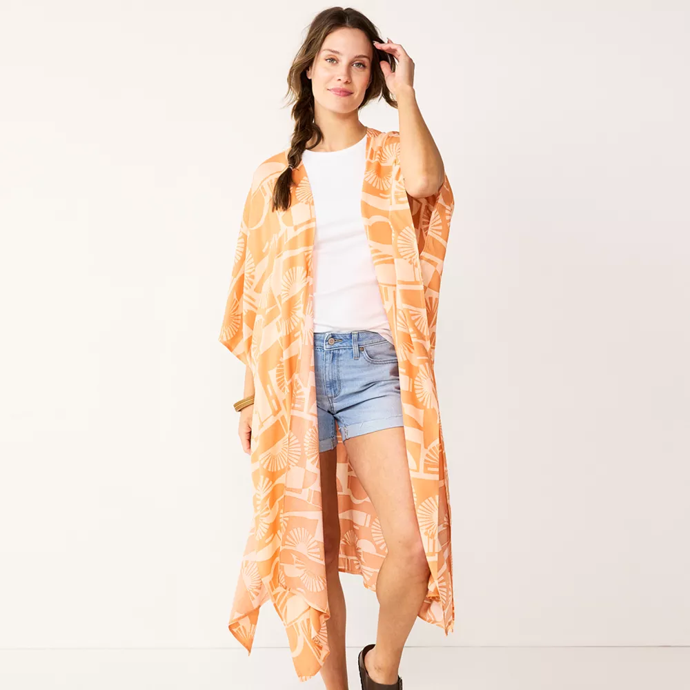 Women's Sonoma Goods For Life® Geo Tacked Ruana 2 Women's Sonoma Goods For Life® Geo Tacked Ruana - Image 2