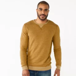 Men's Sonoma Goods For Life® Double Knit Crewneck -Hot Sale Adult Shop 5616878 Brown