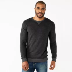 Men's Sonoma Goods For Life® Double Knit Crewneck -Hot Sale Adult Shop 5616878 Charcoal