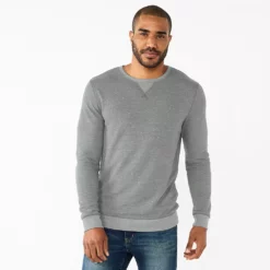 Men's Sonoma Goods For Life® Double Knit Crewneck -Hot Sale Adult Shop 5616878 Gray