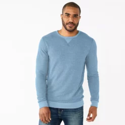 Men's Sonoma Goods For Life® Double Knit Crewneck -Hot Sale Adult Shop 5616878 Light Blue
