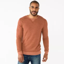 Men's Sonoma Goods For Life® Double Knit Crewneck -Hot Sale Adult Shop 5616878 Maple