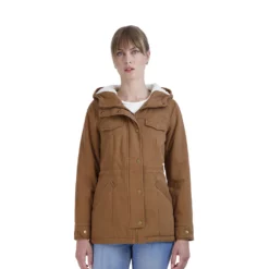 Juniors' Sebby Sherpa-Lined Twill Anorak Jacket -Hot Sale Adult Shop 5623664 Tobacco