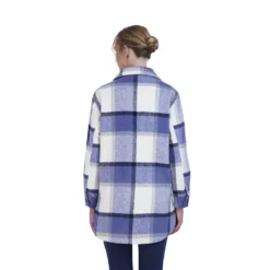 Juniors' Sebby Plaid Faux-Wool Shacket -Hot Sale Adult Shop 5623665 ALT
