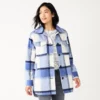 Juniors' Sebby Plaid Faux-Wool Shacket