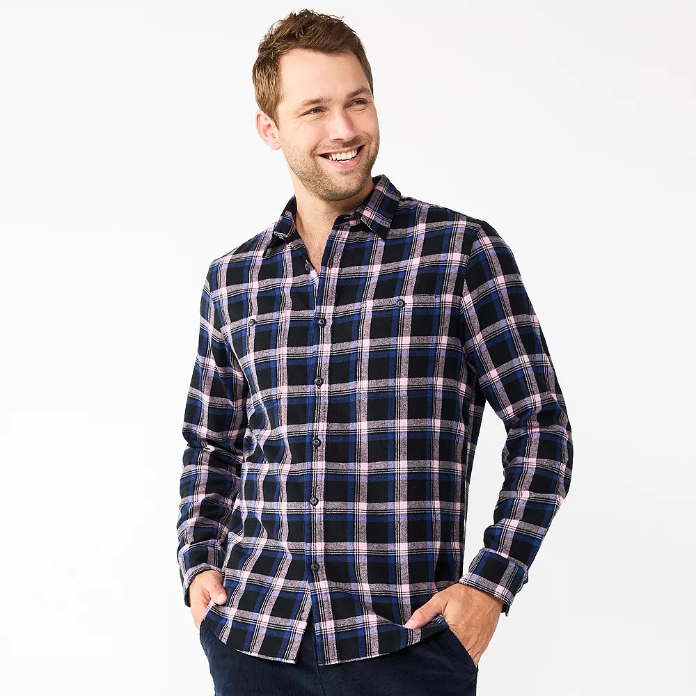 Men's Sonoma Goods For Life® Flannel Button-Down Shirt 2 Men's Sonoma Goods For Life® Flannel Button-Down Shirt - Image 2