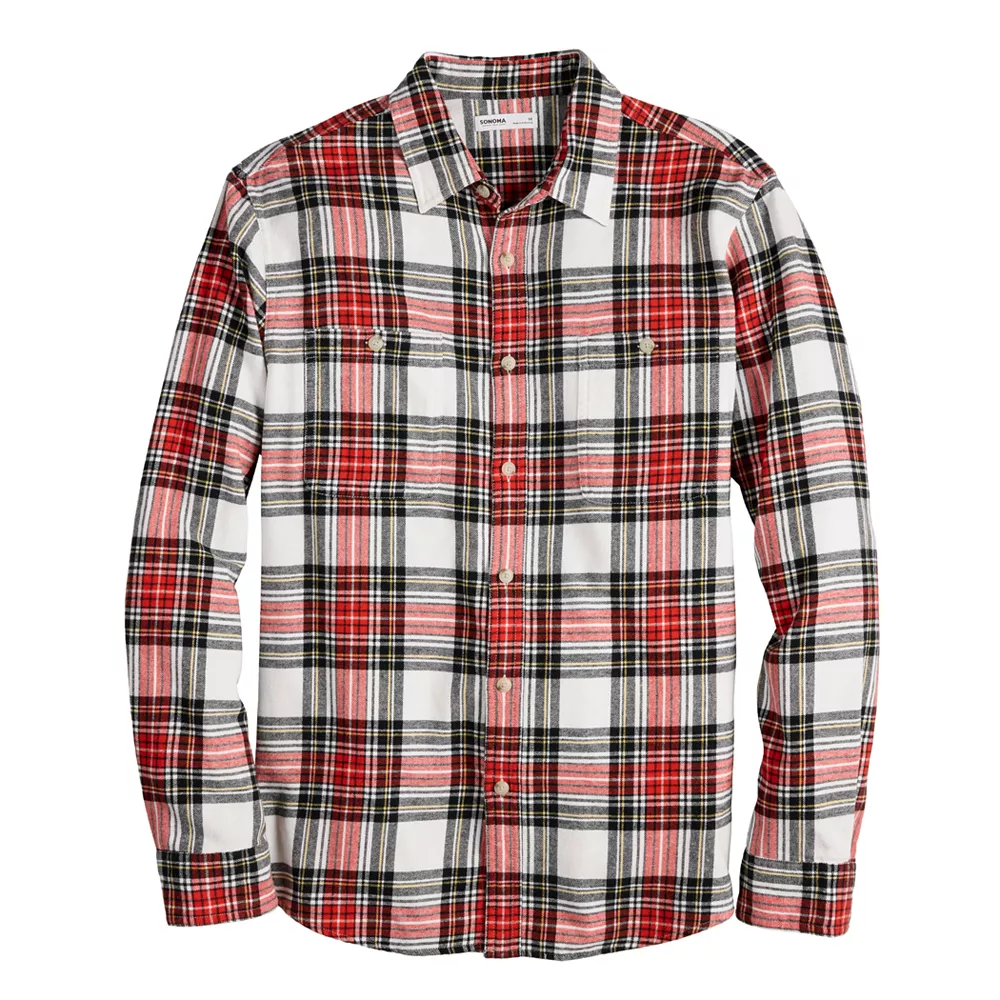 Men's Sonoma Goods For Life® Flannel Button-Down Shirt 8 Men's Sonoma Goods For Life® Flannel Button-Down Shirt - Image 8