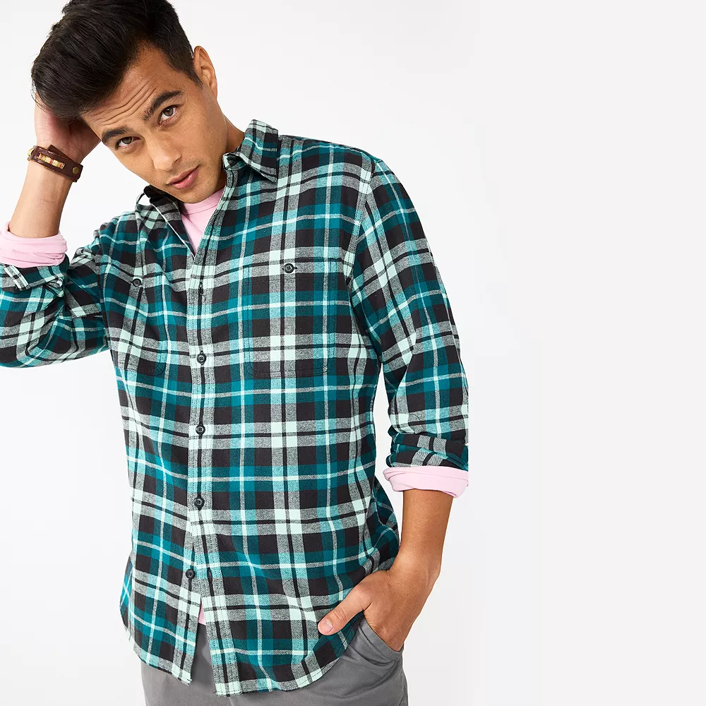 Men's Sonoma Goods For Life® Flannel Button-Down Shirt 23 Men's Sonoma Goods For Life® Flannel Button-Down Shirt - Image 23