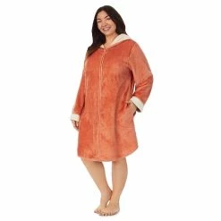 Plus Size Koolaburra by UGG Plush Hooded Zip Robe -Hot Sale Adult Shop 5627655 ALT2