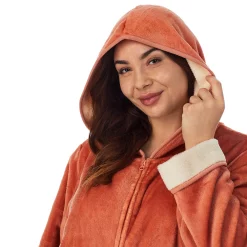 Plus Size Koolaburra by UGG Plush Hooded Zip Robe -Hot Sale Adult Shop 5627655 ALT3