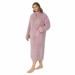 Plus Size Stan Herman Dimple Plush Cowlneck Zip Robe -Hot Sale Adult Shop 5627666 ALT2